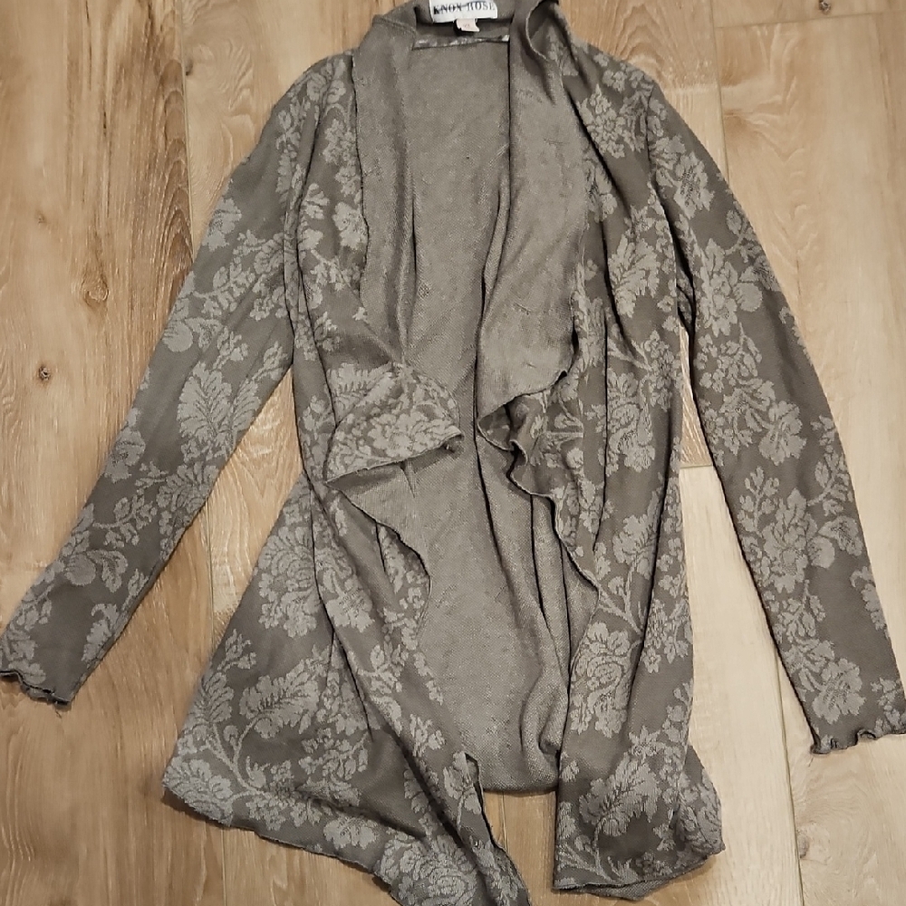 Gray Floral Women's Sweater